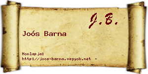 Joós Barna névjegykártya
